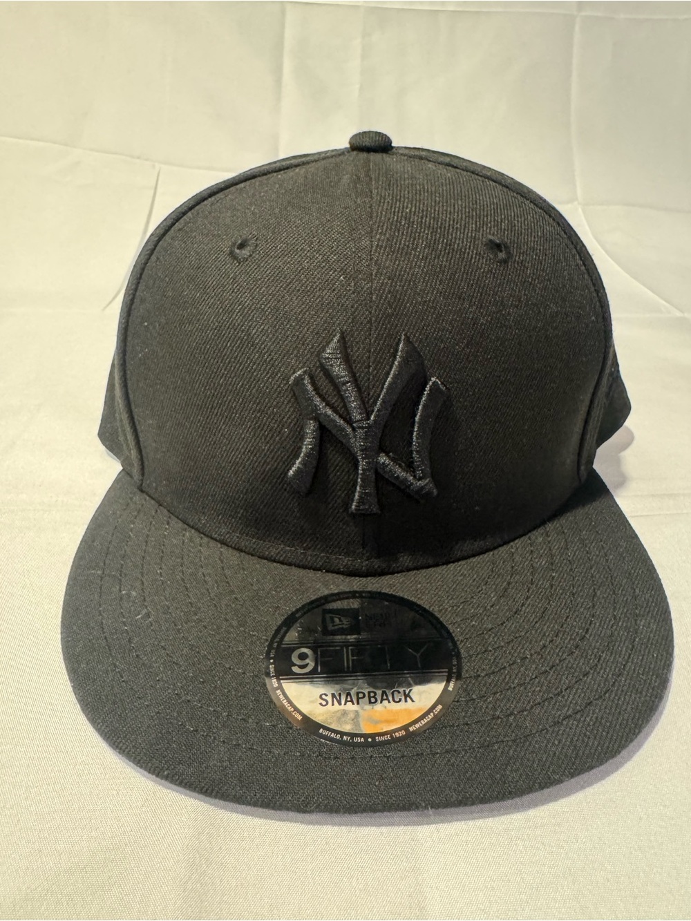 New Era 9FIFTY Black NY Yankees with black NY logo Snapback Hat
